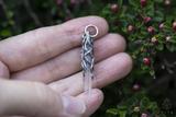 Small Quartz Crystal Moon & Star Pendant