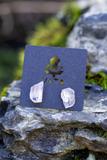 Stud earrings with Raw Kunzite