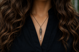 Gold-Plated Quartz Crystal Moon & Star Pendant