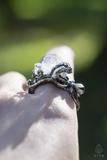 Sterling Silver Kraken Ring with Raw Rock Crystal