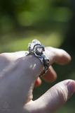 Sterling Silver Kraken Ring with Raw Rock Crystal