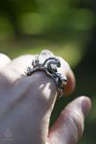 Sterling Silver Kraken Ring with Raw Rock Crystal