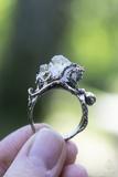 Sterling Silver Kraken Ring with Raw Rock Crystal