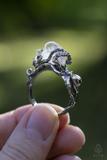 Sterling Silver Kraken Ring with Raw Rock Crystal