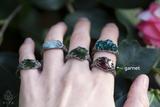 Raw Diopside Crystal Ring