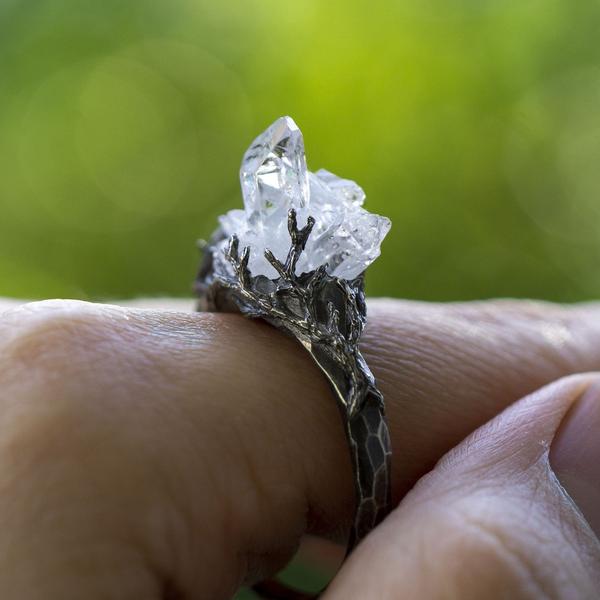 Raw Quartz Crystal Ring