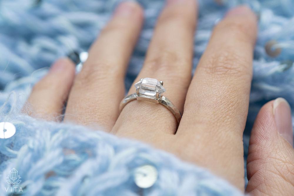 Herkimer Quartz Ring