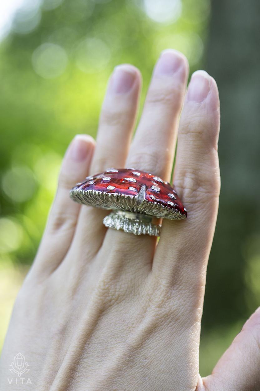 Fly Agaric Mushroom Ring Set