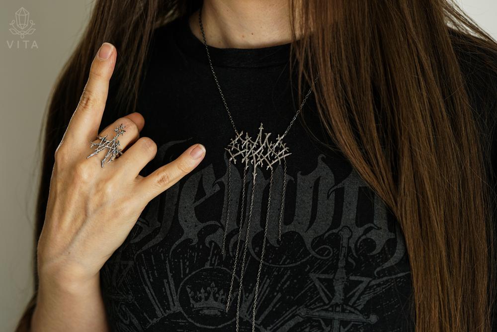 Skog Necklace – Black Metal Logo Jewelry