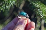 Raw Dioptase Crystal Ring 
