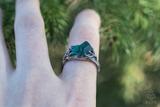 Raw Dioptase Crystal Ring 