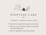 Raw Dioptase Crystal Ring 