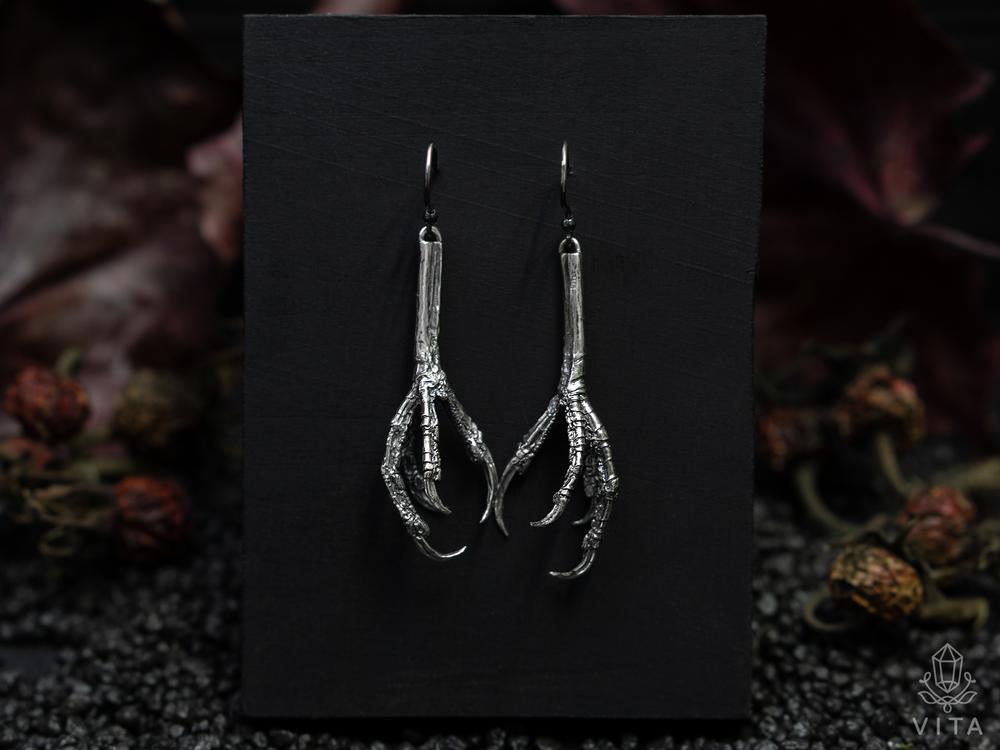 Raven Claw Dangle Earrings