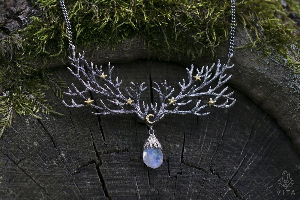 Magical Forest Moonstone Necklace