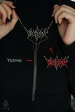 Victoria Gothic Silver Logo Necklace
